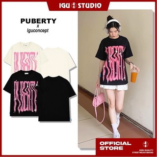 Áo thun local brand puberty winding tee/ cream-black-white,áo phông chất cotton thoáng mát.