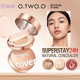 O.two.o Phấn nước 2 trong 1 không thấm nước Lâu trôi, khóa trang điểm tươi tắn cả ngày Phấn phủ mềm mại & Kem nền Kem nền che khuyết điểm Kiểm soát dầu tự nhiên Trang điểm mặt qusl