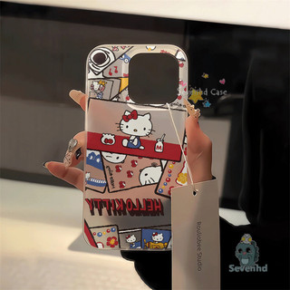 Mini Kitty Hoạt Hình Thời Trang Dễ Thương Tương Thích Cho iPhone 15 11 12 13 14 Pro Max X Xr Xs Max 7 8 6s Plus SE 2020 Ốp Điện Thoại Siêu Mỏng Mờ TPU Trong Suốt