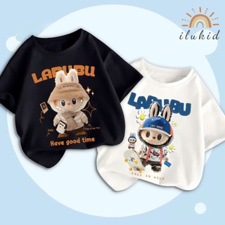 Áo thun cho bé ilukid bst áo phông cộc tay cổ tròn in hình labubu độc đáo