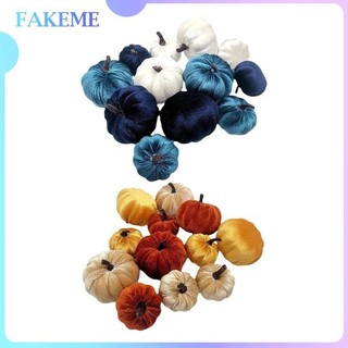 FAKEME 12 cái bí ngô nhung bí ngô nhân tạo số lượng lớn bí ngô trang trí cho mùa thu