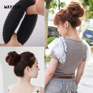 WAY2TOP cụ búi tóc bản to màu trơn tiện dụng dành cho nữ