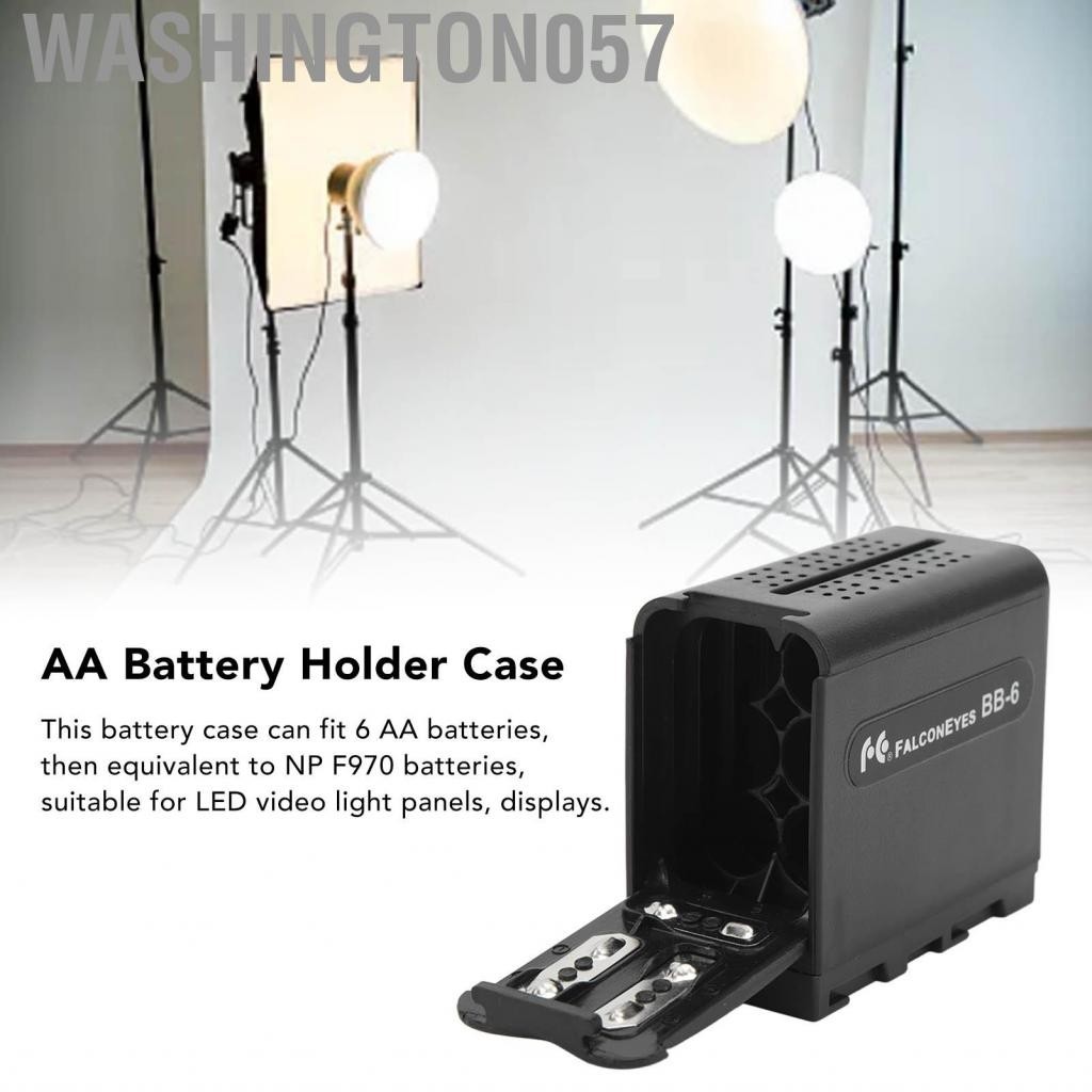 Washington057 Pin Kèm Hộp 6 Khe Cắm Thiết Thực Đa Năng AA Chống Tiếp Xúc Di Động Cho Phòng Chụp Ảnh