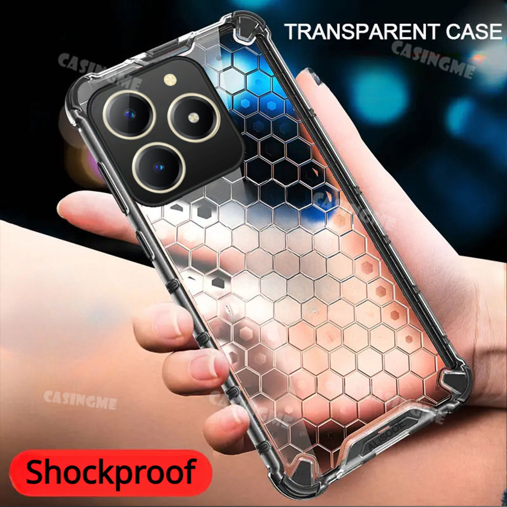 Ốp lưng tổ ong trong suốt chống sốc Realme C61 2024 cho Realmi C61 4G C63 Realme C61 RealmeC61 C 61 
