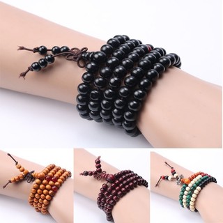 Vòng tay 108 hạt gỗ đàn hương 6mm cầu nguyện thiền Phật-FLORN