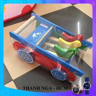 Xe Tập Đi Bằng Gỗ 3 Con Gà Cao Cấp Cho Bé Yêu