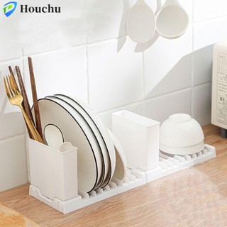 Giá đỡ dụng cụ thoát nước, Giá phơi bát đĩa có thể gập lại dung tích lớn 2 TRONG 1, Giá đỡ dao kéo tiết kiệm không gian bằng nhựa đa chức năng Nhà bếp