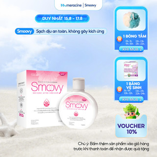 Dung dịch vệ sinh phụ nữ Smoovy thế hệ mới sạch dịu nhẹ, an toàn dùng cho cả nam giới dung tích 150ml