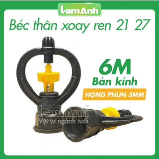    Bán Sỉ   100 Cái béc tưới cây thân xoay phun 360 độ BB906 ren trong 21 27 thích hợp tưới cây ăn trái rau hoa màu 