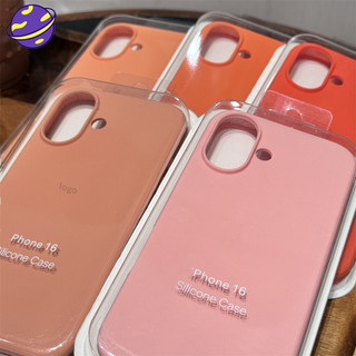 Ốp Điện Thoại Silicon Lỏng IP16 Màu Cam Thời Trang Thích Hợp Cho IPhone 16 15 14 13 12 11 Pro X XS Max XR 7 8 14 15 16 Plus Skin Feel Sang Trọng Vỏ Bảo Vệ Chống Rơi