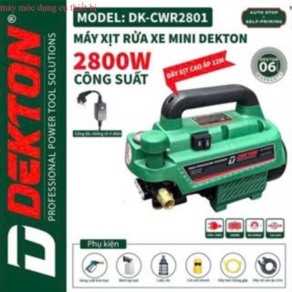 Máy rửa xe chỉnh áp chống giật DEKTON DK-CWR2801, Công suất lớn 2800W, Động cơ Không chổi than shop 