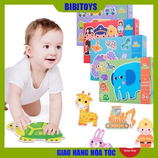 [GIÁ KM SP MỚI] Bộ ghép hình gỗ cao cấp 3-8 mảnh hộp giấy giúp bé từ 2 tuổi phát triển tư duy, sáng tạo Montessori