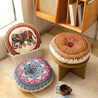 Gối Phong Cách Retro Tatami Futon Cotton Vải Lanh Đệm Thắt Lưng Hỗ Trợ Gối Tròn