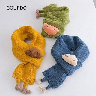  Khăn quàng cổ trẻ em GOUPDO Khăn quàng cổ ấm áp dày dặn cho bé Khăn quàng cổ dệt kim hoạt hình dễ thương Mùa thu đông 