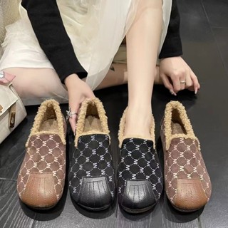 Giày Doudou Nữ Mẫu Mới Giày bông nữ 2024 một chiếc giày bệt thường ngày Giày nữ ấm áp