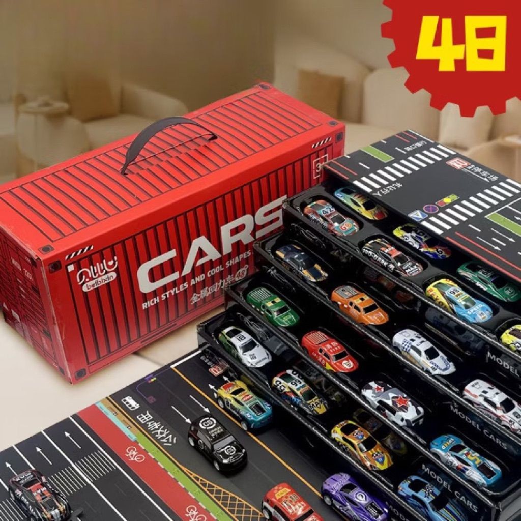 Set 48 ô tô đồ chơi kèm hộp đựng
