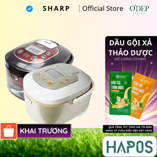 Nồi cơm điện tử Sharp 1.8 Lít, Lòng nồi dày 3.999mm chống dính, có xửng hấp KS-TH18-RD/GL - HAPOS HSA