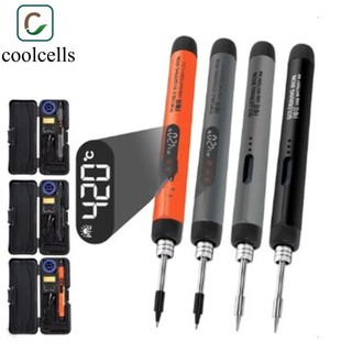 Bộ sắt hàn điện COOLCELLS, Bộ sắt hàn USB có thể điều chỉnh nhiệt độ 300-450, Bộ bút sắt hàn màn hình kỹ thuật số thông minh sạc không dây