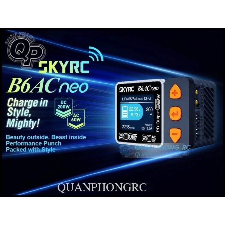 Bộ Sạc Chính Hãng SKYRC B6AC Neo AC/DC 200W Smart Charger