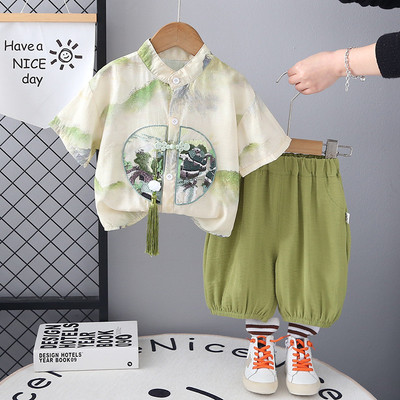 Set Bộ Áo Sơ Mi Trung Hoa Quần Jogger Cho Bé Trai 1-5 Tuổi MINTSCLOSET Quảng Châu - TN3589