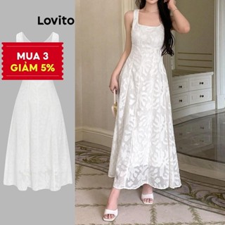 Lovito Váy thường ngày Váy hai lớp hoa sang trọng dành cho nữ L65ED124 (trắng)