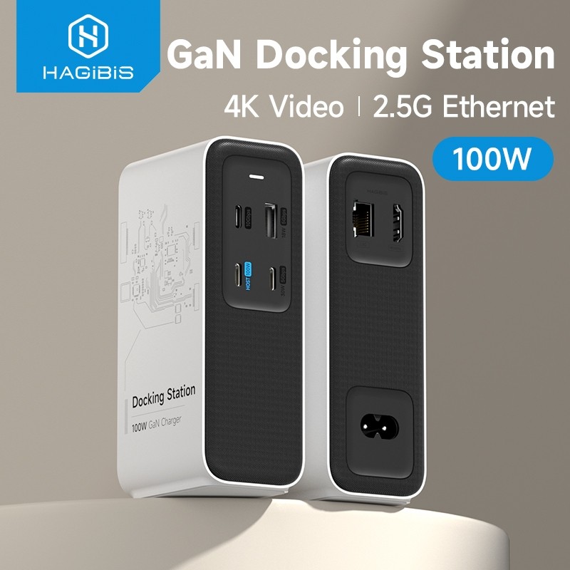 Hagibis 100W GaN Docking Station cho Switch ROG Ally Steam Sạc nhanh Màn hình 4K 2.5G Ethernet cho T