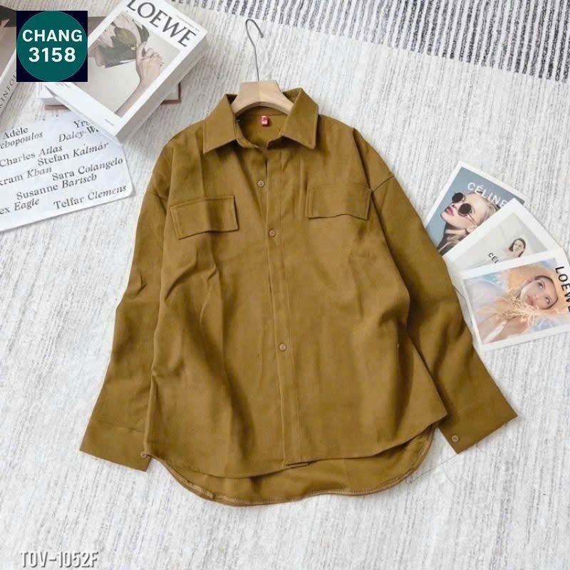 XẢ SƠ MI NHUNG FORM RỘNG TAY DÀI-CHANG 3158