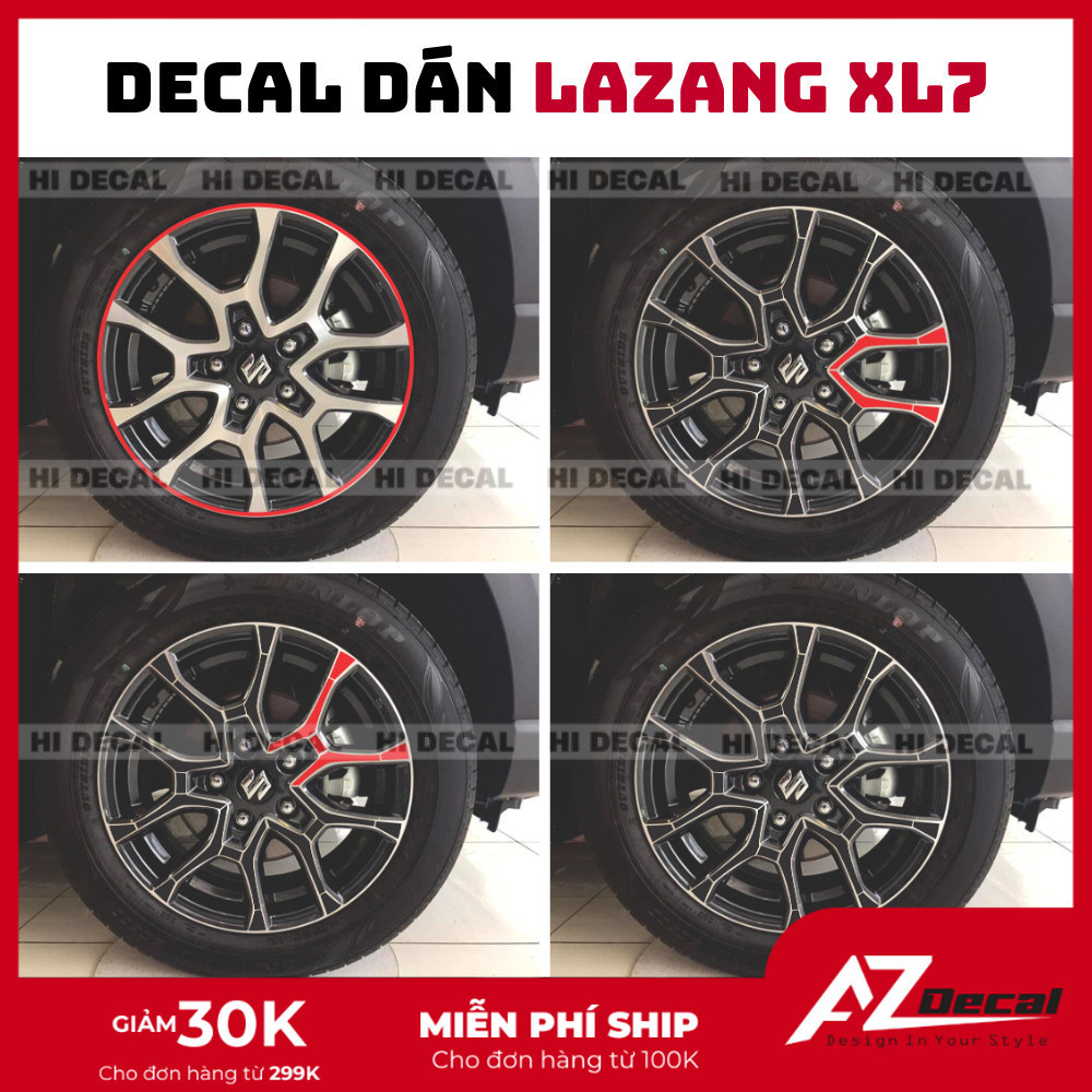 Tem dán mâm XL7, Decal lazang XL7 trang trí tạo điểm nhấn Az Decal