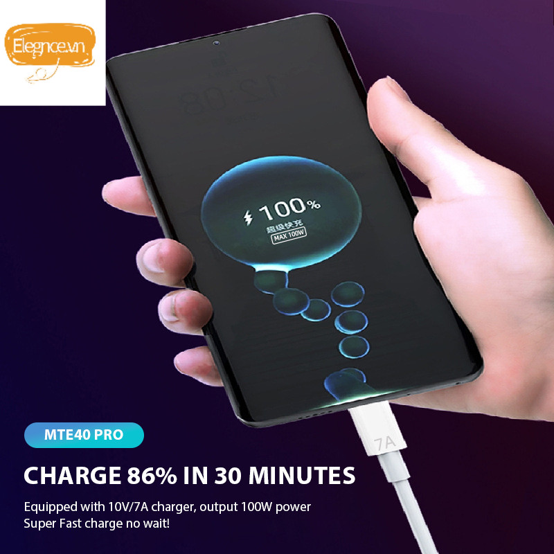 【Elevn】Cáp dữ liệu sạc siêu nhanh Type-C 7A cho Huawei Mate 40pro Glory Phone Cáp sạc nhanh | BigBuy360 - bigbuy360.vn