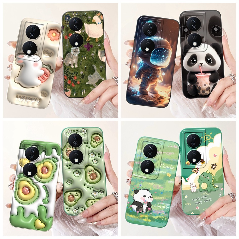 Dành Cho Honor X7b 5G 2024 Vỏ Gấu Trúc Dễ Thương Bơ Silicon Mềm Chống Sốc Cho Honor X7b CLK-LX1 CLK-