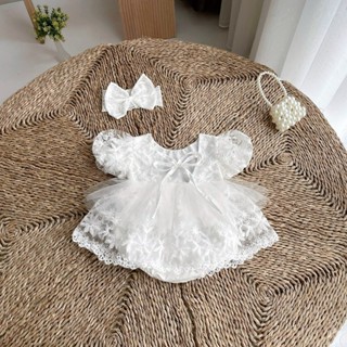  Set Body Váy Thêu Viền Chân Hoa Voan Trắng Cho Bé Gái Sơ Sinh 1 2 Tuổi MINTSCLOSET - BV7116 