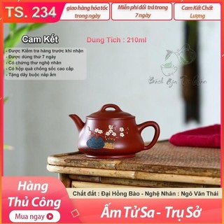 Ấm tử sa trụ sở - đại hồng bào - 210ml - ngô văn thái