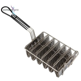 Giỏ chiên Taco, Nồi chiên vỏ Taco, Giữ 6 vỏ Nồi chiên sâu Taco Giá đỡ giỏ có tay cầm Giá đỡ Taco