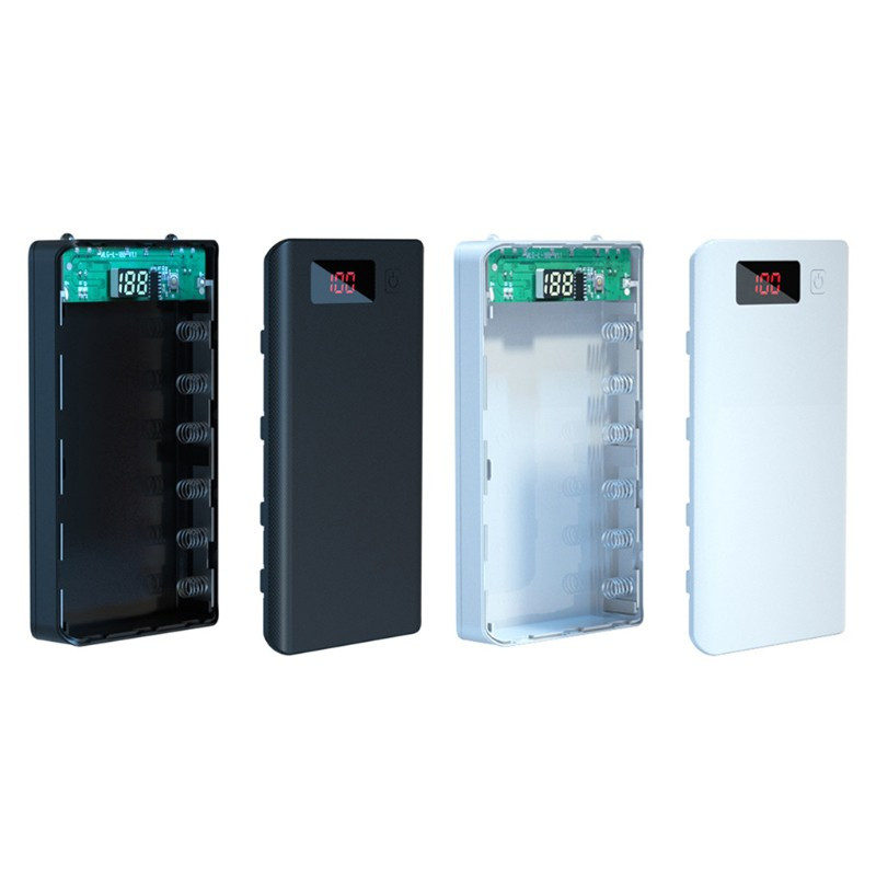 Vỏ hộp sạc 6 pin dự phòng 18650 Wili A6 màn hình LCD