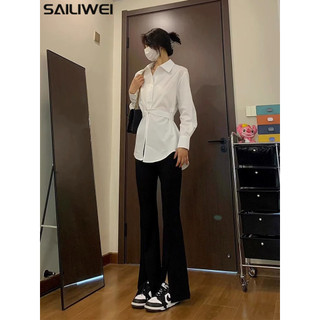 SAILIWEI áo sơ mi nữ áo kiểu hàn quốc thông thường ins rực rỡ chic WCS248038G 32Z240807