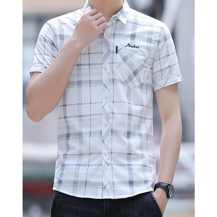 Slim fit Áo Sơ Mi Nam Tay Ngắn Áo Sơ Mi Nam Áo Sơ Mi Nam Áo Sơ Mi Nam Quần Áo Áo Nam Công Sở Trang T