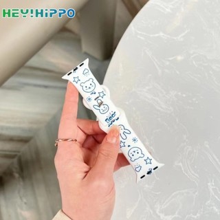 Dây đeo silicon hoạt hình phù hợp cho dòng đồng hồ thông minh 9 / 8 / 7 / 6 / 5 / SE / 4 / 3 Thiết kế khóa 8 hình phù hợp cho iWatch 49 / 45 / 44 / 42 / 41 / 40 / 38mm