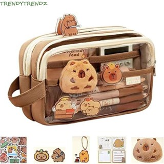 Hộp đựng bút Capybara TRENDYTRENDZ, Hộp đựng bút Capybara 5 lớp sáng tạo, Không có bút Dung tích lớn có túi phía trước Hộp bút chì hoạt hình dễ thương Đồ dùng văn phòng