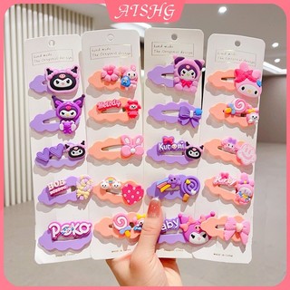 AISHG 5 Cái / bộ Hoạt Hình Dễ Thương Sanrio Kẹp Tóc Nữ Bangs BB Kẹp Phụ Kiện Tóc