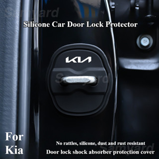 Mới 4 Silicon Khóa Cửa Ô Tô Vỏ Bảo Vệ Thép Không Gỉ Silica Cho Xe Kia Picanto Rio Sorento Sonet Sportage Bongo Carens Sedona Seltos Seltos (KX3) Soluto Forte K3 K5 Optima