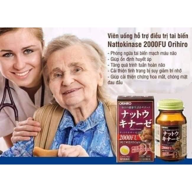 Viên Natto Kinase 2000FU Orihiro Hộp 60 Viên Nhật Bản 2025