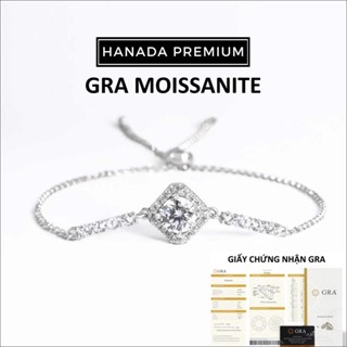 [CHỨNG NHẬN GRA] Lắc tay Đá Moissanite 6.5 mm Bạc 925 Quà Tặng Quà Tặng, Đi Tiệc, Mang hằng ngày Hanada  1725
