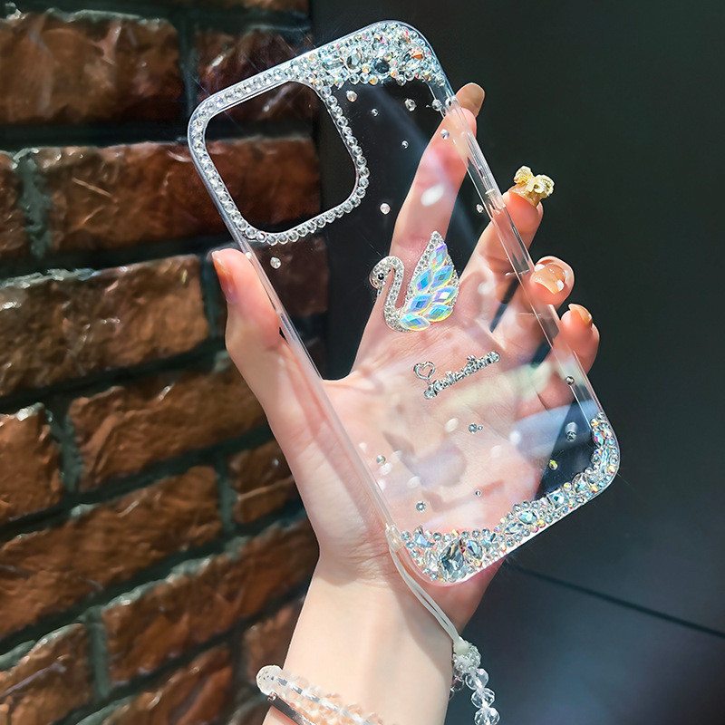 Ốp Điện Thoại Cho VIVO V40 V30 V30E V29 V29E V27 V27E V23 V21 V20 Y21 Y33S Y18 Y15 Y16 Y17S Y15 Vỏ Chống Sốc Kim Cương Giả Thiên Nga Dễ Thương