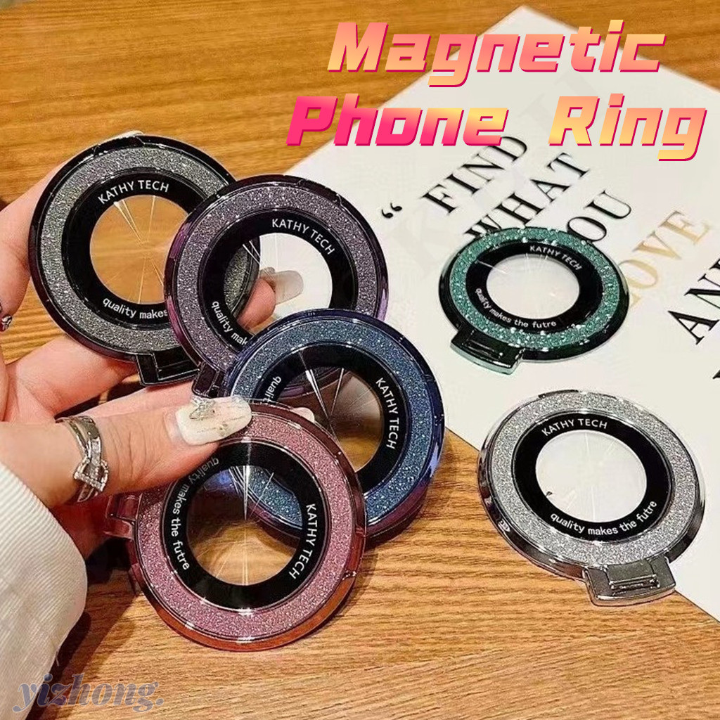 Từ Tính Giá Đỡ Điện Thoại Vòng Đa Năng Cho Bộ Sạc Không Dây Lấp Lánh Miếng Dán Nam Châm Giá Đỡ Điện Thoại Ô Tô Mini Miếng Dán Phụ Kiện