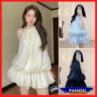 [KÈM QUẦN] Váy yếm nữ sang chảnh váy nữ dáng bèo nhún thiểu thư chất voan tơ mềm xịn V322 PANOSI