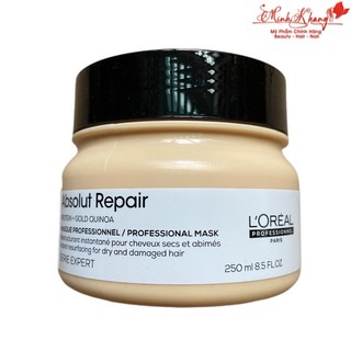 Dầu hấp phục hồi tóc hư tổn L’Oréal Absolut Repair Gold Quinoa + Protein 250ml 