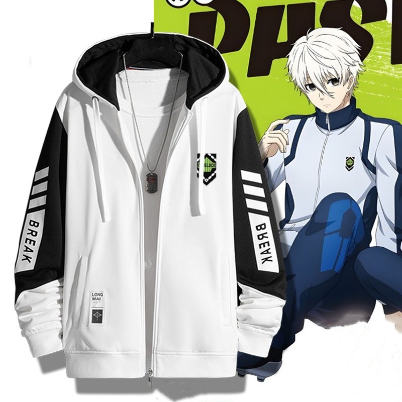 GN Blue Lock Mikage Reo Isagi Yoichi Nagi Seishiro áo khoác hoodie cardigan cosplay 3D