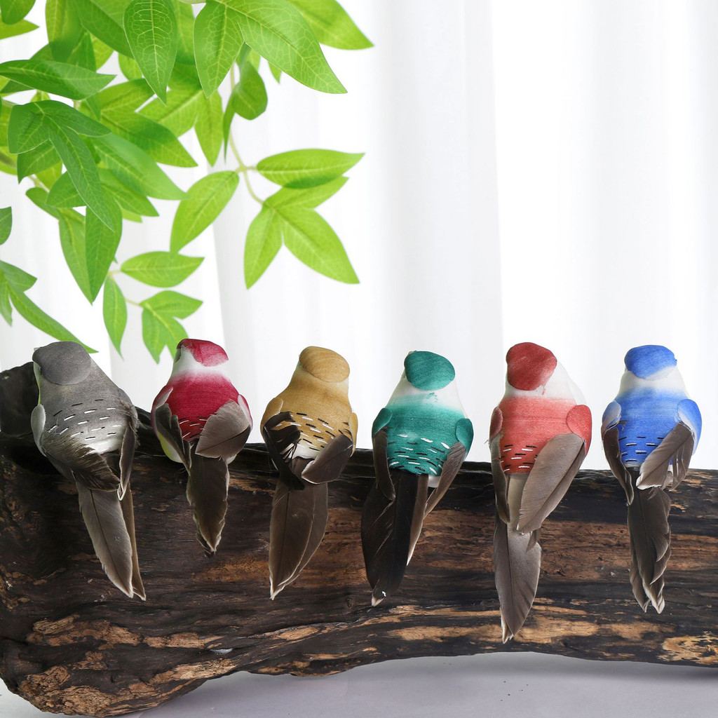 [Css] 12 Con Chim Lông Vũ Mô Phỏng, Chim Xoăn, Chim Xốp, Chim Giả, Đạo Cụ Trang Trí Mẫu Giáo, Chim G