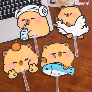 DreamyCapybara Quạt Hình Đặc Biệt Hoạt Hình Mùa Hè Quạt Nhỏ Cầm Tay Dễ Thương Trẻ Em Quạt