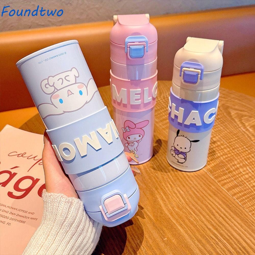 FOUNDTWO Kuromi Bình Nước Giữ Nhiệt, Cinnamoroll My Melody Cinnamoroll Bình Nước Giữ Nhiệt, Phim Hoạ